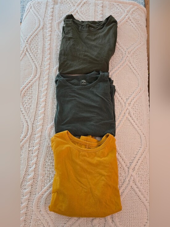a.n.a Tops - Set of Three Crewneck Long Sleeve Tees L